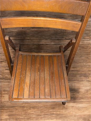Slatted Wood Folding Chairs (Vintage) - Set of 3
