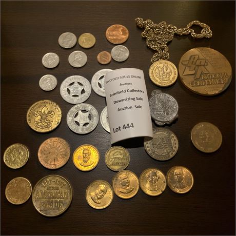 Vintage Token & Commemorative Coin Lot - American Blade, Boy Scouts, Cedar Point
