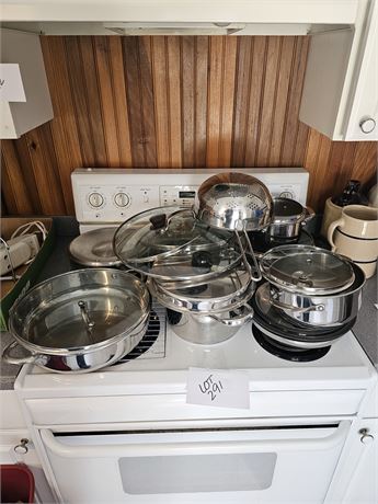 Mixed Pots & Pans Lot - Stainless / Cooks Essentials & More
