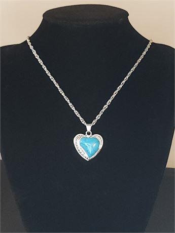 Genuine Turquoise Heart Necklace by Red Velvet Bijoux