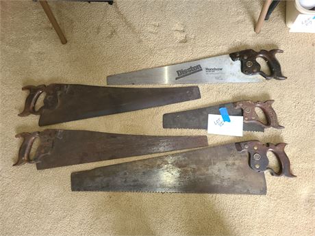 Vintage Lot of Disston Hand Saws - Different Sizes