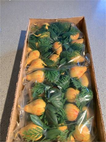 Decorative Artificial Yellow Pear Fruit Bundles (6 Boxes Total)