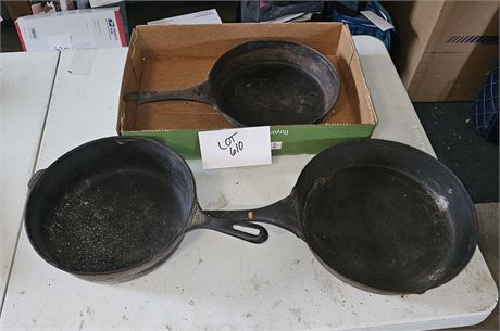 Mixed Size Iron Skillets
