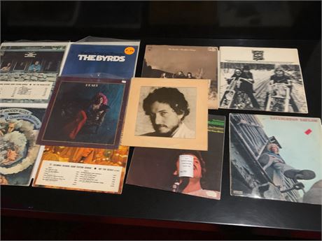 The Byrds, The Moody Blues, Bob Dylan, Livingston Taylor, Leon Russell Album Lot
