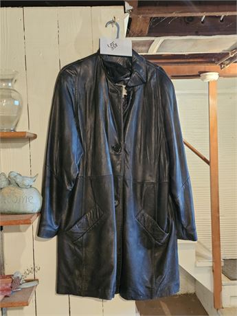 Valerie Stevens Lamb Leather Black Coat