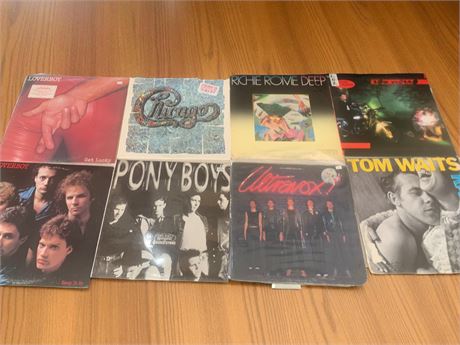Record Album Lot of 8 - Loverboy, Chicago, Pony Boys, Tom Waits, Richie Rome
