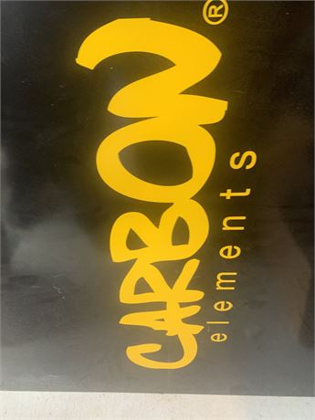 "Carbon elements" Plexiglass Black/Gold Store Advertising Sign