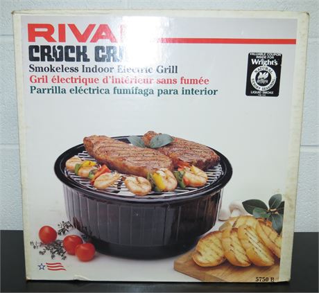 Rival Crock Grill Smokeless Indoor Electric Grill
