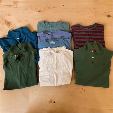 Men's T-Shirt & Polo Shirt Lot - Old Mill, Izod, Goodfellow, Puritan (Sz L, XL)