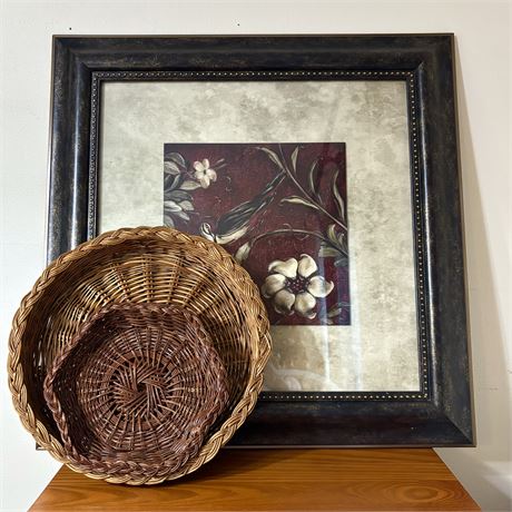Square Framed Floral Art Print - 26 x 26"