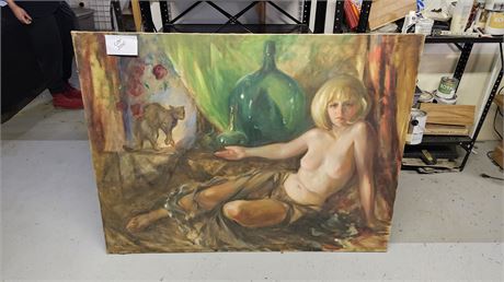 Signed Robert Marlin Oil On Canvas Nude