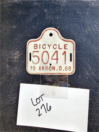 1968 Bicycle Plate