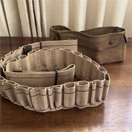 WWI Military Canvas Ammunitions Belt w/ 1905 Patent