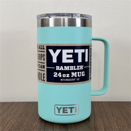 NEW Yeti 24oz Mug w/ Mag Slider Lid in SEAFOAM/TURQUOISE