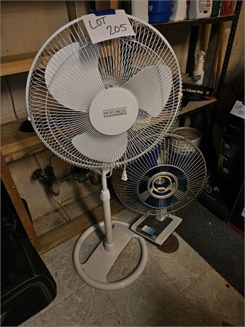 Home Essentials Standing Floor Fan & Sanyo Table Fan