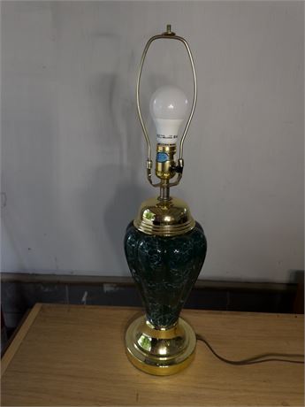 Green Marbled look and Brass lamp