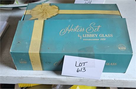 Libby Glass Hostess Set In Box