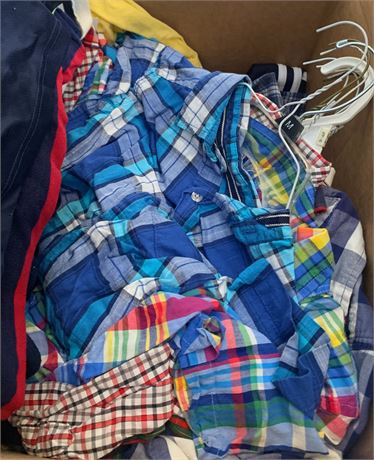 Young Men's Clothing Lot - Plaid Short Sleeve Button Ups, T-Shirts, Rugby Shirt