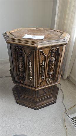 Wood Octagon Side End Table