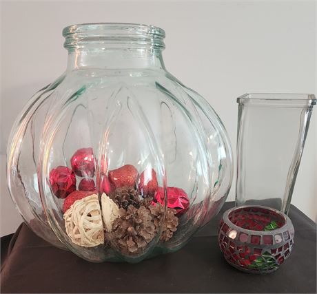 Large Decorative Glass Storage Jar & More