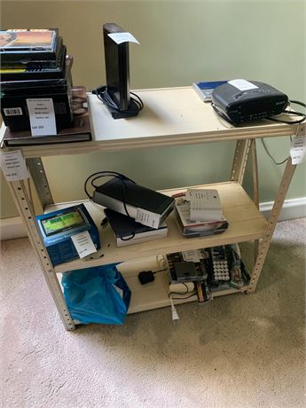 Light-Colored Metal Shelving Unit (SHELVING ONLY)