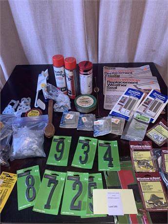 Home Hardware Lot - Window/Door Hardware, House Numbers, Scotch Guard