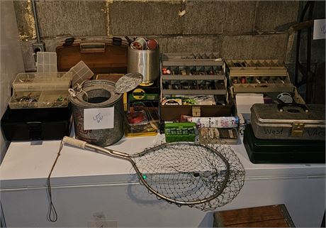 Large Collection Of Fishing- Lures, Boxes, Nets, Supplies & More