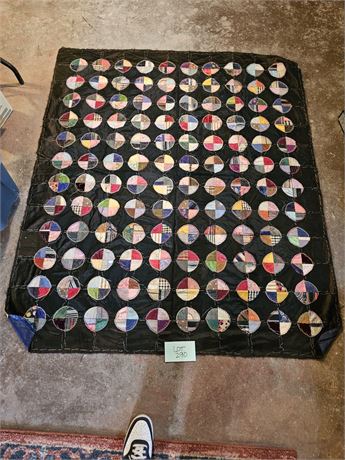 Antique Crazy Quilt Top Circular Pattern