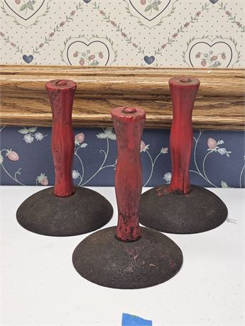 Antique Hog Scrapers Set of 3 - Metal Scrapers - Wood Handles