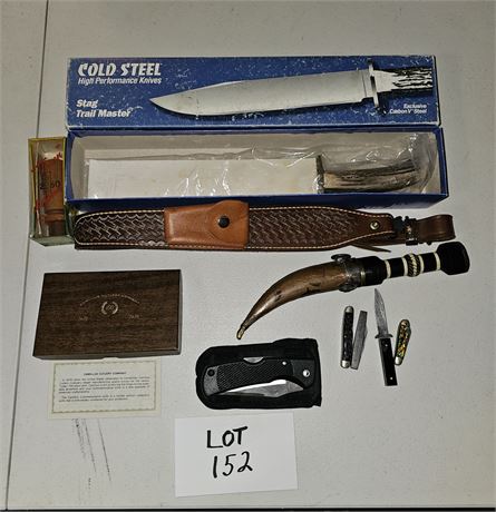 Mixed Pocket Knifes & Knifes- Stag Trail Master, Air Force, Camillus, Birdcall &