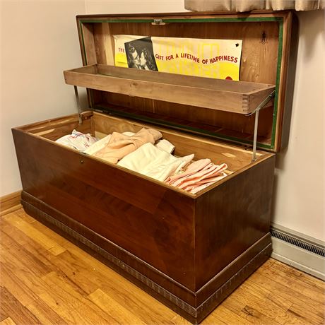 Cavalier Cedar Chest Filled with Vintage and Contemporary Linens