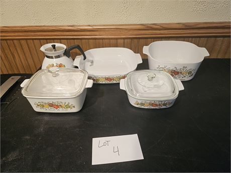 Corningware "Spice of Life" Covered Dishes / Teapot & More