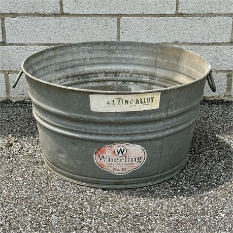 Vintage Wheeling 20" Metal Basin