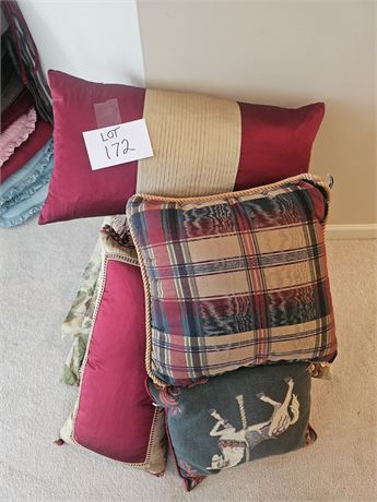 Mixed Throw Pillow Lot- Color, Size & Style Vary