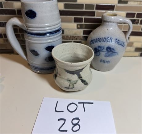 Vintage Pottery Lot Williamsburg Tankard Mug and More