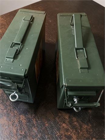 Steel Ammunition/Emergency Gear Storage Container Lot of 2