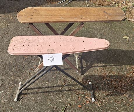 Vintage Wood Ironing Board & Pink Child's Ironing Board