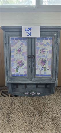 vintage-style wooden wall cabinet