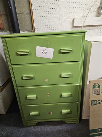 Small Painted Lime Green Dresser