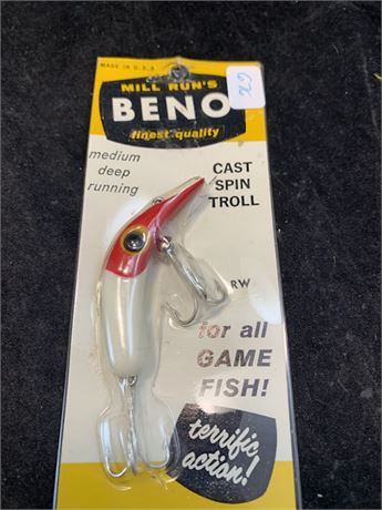 Mill Run's Beno Cast Spin Troll Lure In Red and White