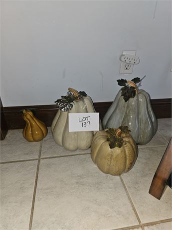 Mixed Pottery Pumpkins – Fall Colors, Largest 12"H