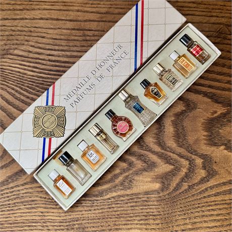 Vintage Mini Perfume Bottles Made in France with Original Box