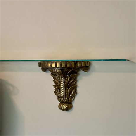 Glass Shelf and Decorative Wall Sconces - Shelf 6 x 52", Sconces 9"H