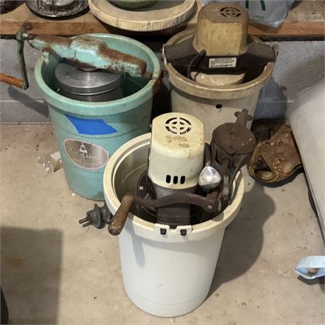 Vintage Hand Crank Ice Cream Makers Lot