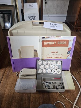 Wards Signature Model URR 285 E Zig Zag Sewing Machine With Instructions & More