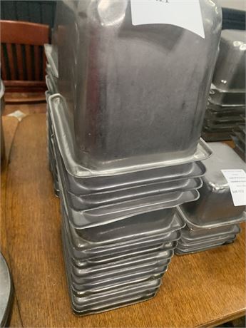 Square Stainless Steel Steam Table Pans (Lot of 14)