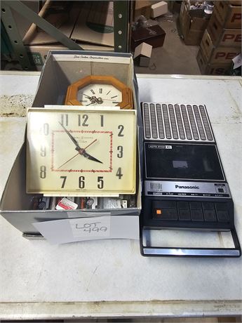 Vintage Panasonic Tape Recorder/GE Electric Clock & More
