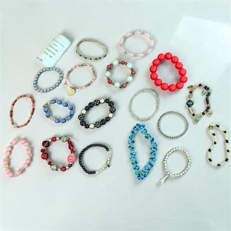 Beaded Elastic Band Bracelet Lot