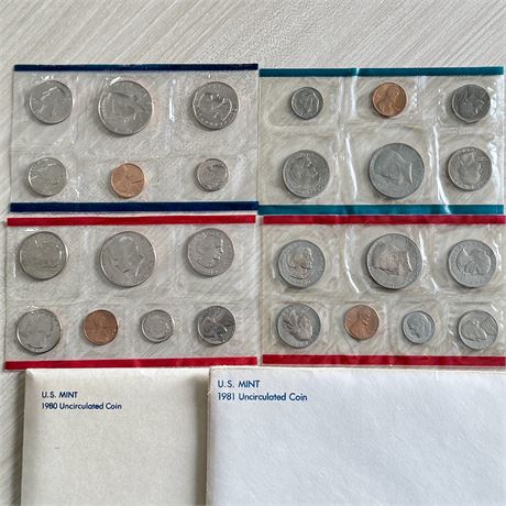 1980 & 1981 U.S. Mint Uncirculated Coin Sets