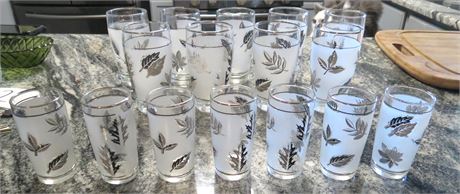 Vintage Libbey Silver Leaf Glassware
